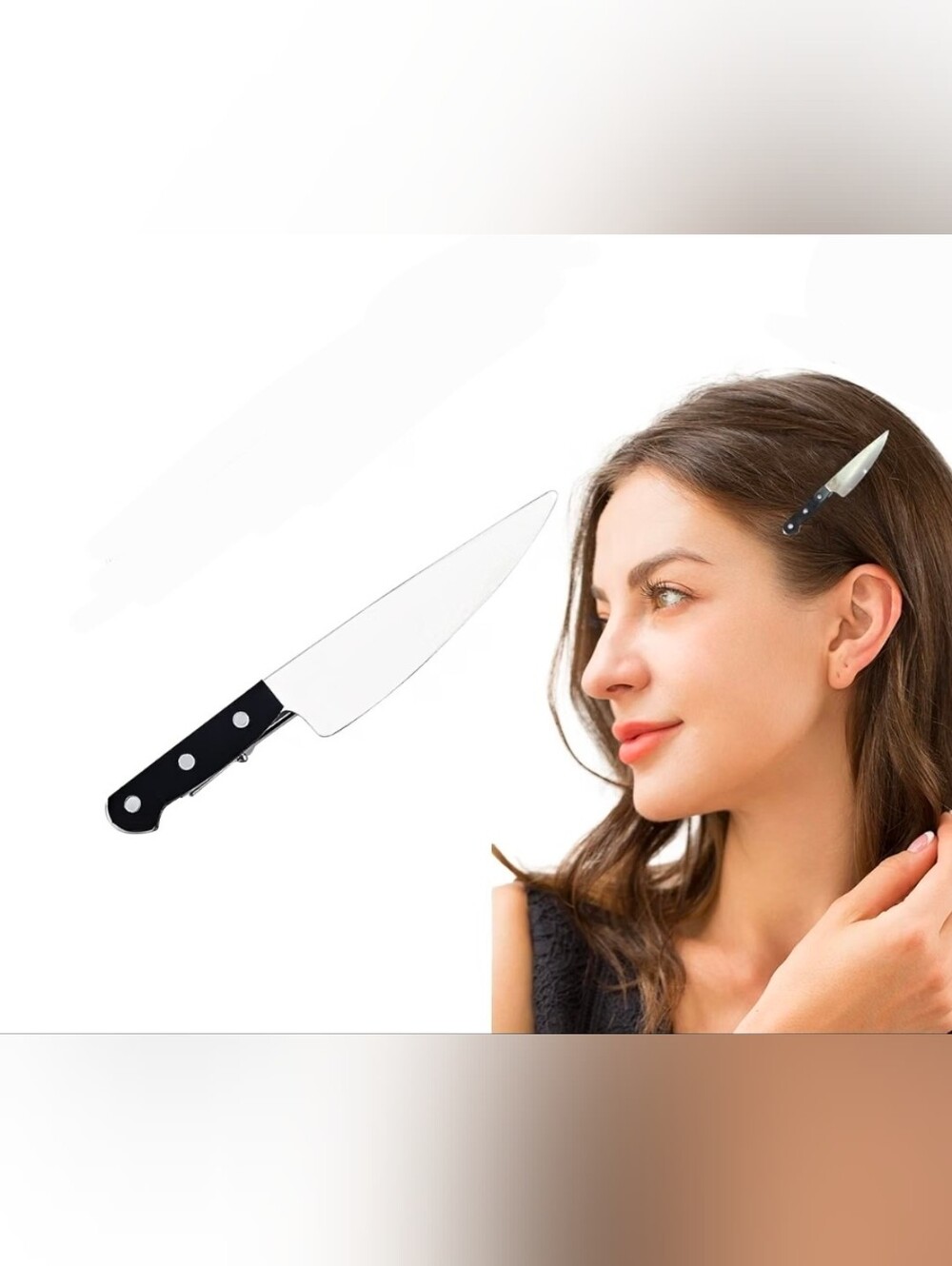 Novelty Knife-shaped Hair Clip Designed As A Gothic Or Punk-style Barrette BNIB